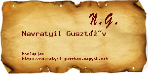 Navratyil Gusztáv névjegykártya